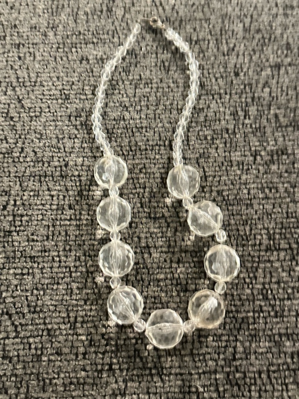 Vintage Y2K Clear Crystal Bead Necklace - Women Jewelry